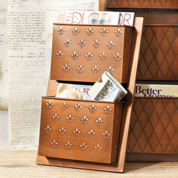 Ballard Designs Other - Ballard Designs Copper Finish 2 pocket wall organizer.